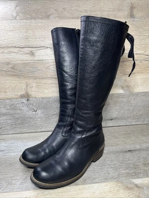 WOLKY Pardo Botas de Montar Altas de Cuero Negro para Mujer Talla 38 EU (7.5/8) Cremallera/Cordones Foto 1 de 4
