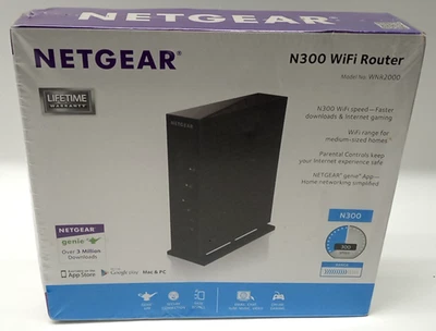 NEW SEALED NetGear N300 WiFi Router WNR2000-100NAS N1866 C0 - Image 1 of 4