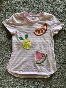 Wonder Nation Girls Sequin Fruit Tee Shirt Size Medium / 7 - 8 - Picture 1 of 2