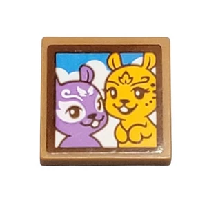 LEGO Squirrel Portrait Tile 2x2 3068bpb1065 Elves 41182 Decorated Replacement - Picture 1 of 2