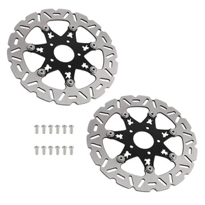 2pcs Front Brake Disc Black for Harley Davidson Tri Glide Trike 2009-2019 299mm - Foto 1 di 15