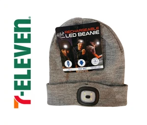 Cappello berretto LED ricaricabile 24/7 Life by 7-Eleven luce USB 3 modalità grigio nuovo con etichette - Foto 1 di 2