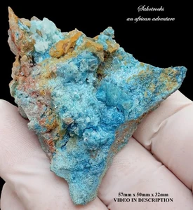 Chrysocolla and quartz - Mashamba West mine DRC Congo - Picture 1 of 12