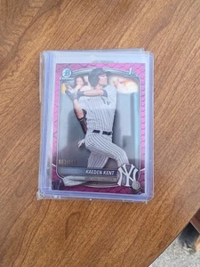 2025 Bowman Draft Chrome BDC-65 Kaeden Kent 1st Bowman Fuchsia Reptilian /199 - Afbeelding 1 van 2