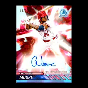 2024 Bowman Chrome Draft Christian Moore Plasma Power Auto #PPA-CM RC /99 - Picture 1 of 2