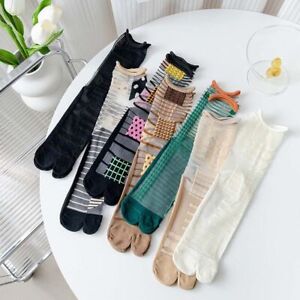 Harajuku Cosplay Calf Socks Glass Silk Socks Women Hosiery Split Toe Socks