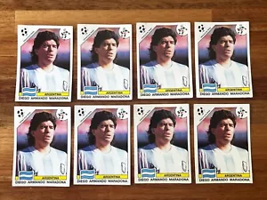 WORLD CUP STORY album GROUP of 8 MARADONA cards MINT Panini - Picture 1 of 6
