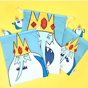 Adventure Time Eiskönig Kordelzug Tasche Wiederverwendbar Multi Beutel Tasche S, M, L 3 Stück - Bild 1 von 4