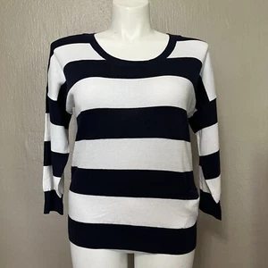 Notre Dame Lady Irish Womens Blue White Striped Sweater Pocket Size L NWT - Picture 1 of 8