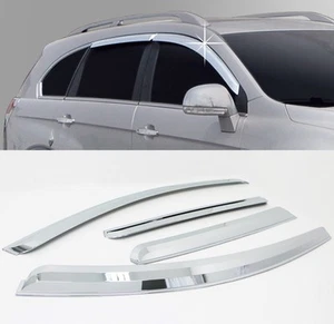 Chrome Window Sun Visor Vent Guard Wind Rain 4p For 2013-2016 Chevy Captiva - Picture 1 of 7