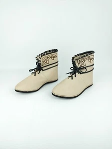 Natural Leather Celtic Medieval Shoes Handmade Please Read - Picture 1 of 9
