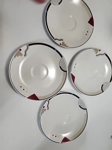 Studio Nova Attitudes Set Of 8 Saucers Memphis School Eighties/Nineties - Picture 1 of 8