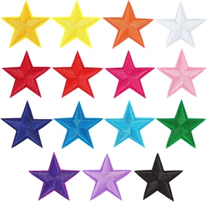 30Pcs Colorful Star Iron on Patches Clothing Embroidered Star Sew on Patches App - Picture 1 of 12