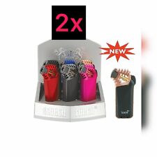 2 x Scorch 4-1/4" Torch Lighter  Metal Flame Adjustable Refillable  color vary