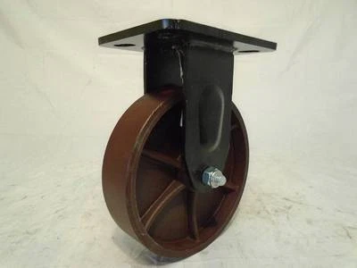 CREATIVE INDUSTRIAL SALES 8" x 2" Rigid Towing Caster w/ Ductile Steel Wheel (10 mph) 2,000 lb each