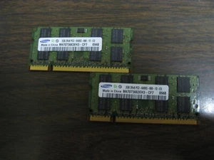 Samsung 2x2GB 2Rx8 PC2-6400S-666-12-E3 DDR2 RAM 200 PIN SO DIMM M470T5663EH3-CF7 - Picture 1 of 3