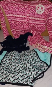 Girls Justice Sz. 14 & 16 3 Pcs Clothing Lot 1 Pc Pjs, Off Shoulder Shirt Shorts - Picture 1 of 8