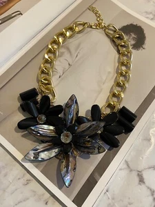 Latoir Fashion Boho Black Gold Chunky Flower Beaded Choker Statement Necklace - Bild 1 von 3