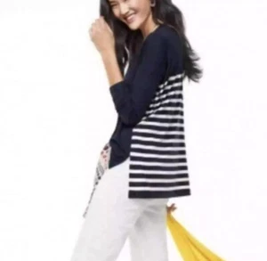 CAbi - Lighthouse Tee Navy Blue and White Striped Nautical Style 5742 Fits to 3X - Picture 1 of 21