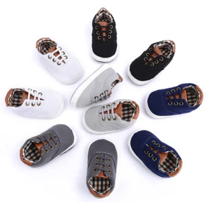 Solid color casual lace soft bottom baby canvas shoes baby shoes toddler shoes - Picture 1 of 9