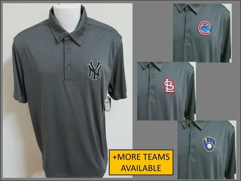New Sz S-3XL Gray MLB Mens Polyester #517 Golf Polo Shirt Cover