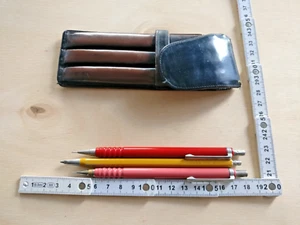 set of 2 Rotring red pink 0.5 Colorama 5217 leather holder collectible pencil - Picture 1 of 14