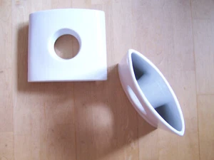 2 x moderne, dekorative Blumenvasen weiß Keramik 21,5 x 19,6 x 6,9 cm - Bild 1 von 5