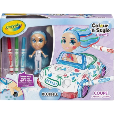 Crayola Colour n Style Friends Bluebell Coupe Playset Colour you Own Doll - Image 1 of 4