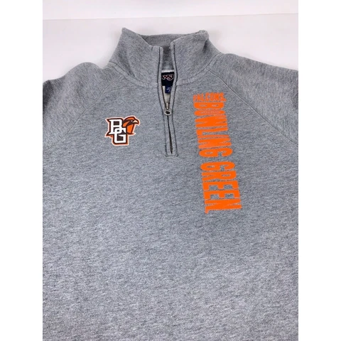 Bowling Green State Falcons Jansport 1/4 Zip Sweatshirt Gray Cotton Blend Large Cover