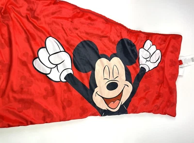 Saco de dormir Mickey Mouse juvenil 52” X 26” vermelho criança com zíper Walt Disney - Imagem 1 de 4
