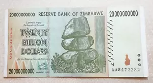 Banknote Zimbabwe, 20 Billion Dollars, Harare 2008, UNC. - Bild 1 von 2