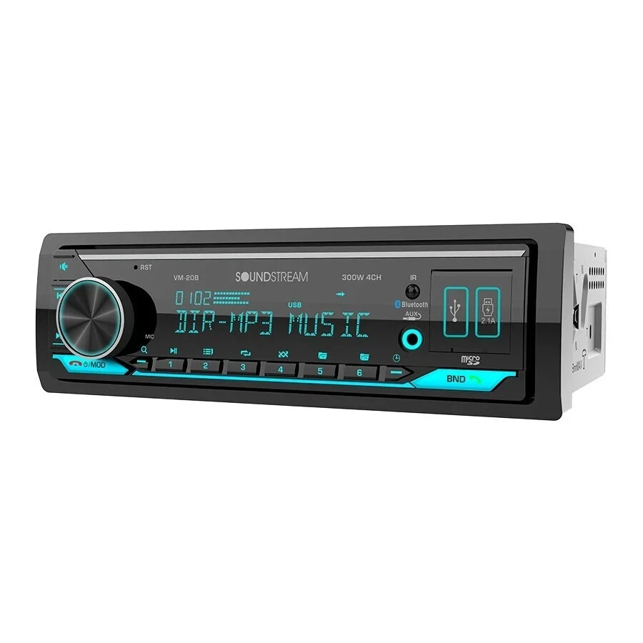 Soundstream VM-20B - Single Din Mechless Multimedia Receiver w/ Dual USB