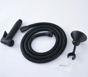 Cabezal de ducha de baño portátil con spray de bidé de bronce frotado con aceite soporte de manguera de 1,5 m - Imagen 1 de 7