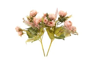 Artificial Peony Flowers Vintage Fake Flowers Silk Mini Plastic Flowers Bouqu... - Picture 1 of 8
