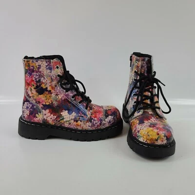 Womens T.U.K. Anarchic T2225 Floral Combat Boots Size US 5 UK 3 EUR 36 - Image 1 of 4