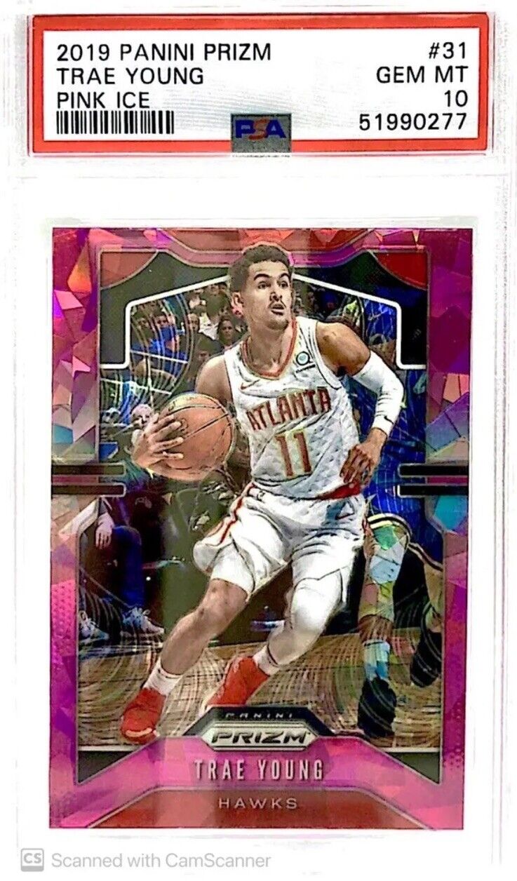*SP PSA 10 GEM MINT * 2019-20 Panini Prizm Pink Ice Trae Young