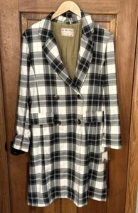 NWT Free People Freddie Longline Blazer Green Plaid S Jacket Trench Relaxed $198 - Bild 1 von 9