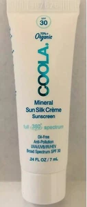 COOLA Mineral Sun Silk Crème SPF 30 - Mini Size 0.24 oz./7ml - New Sealed - Picture 1 of 2