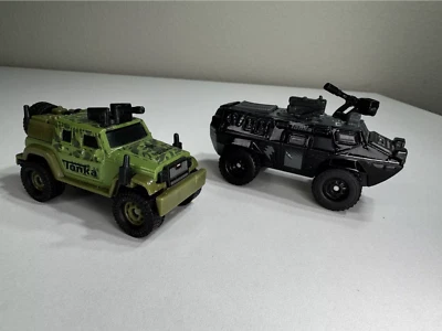 Lot Of 2 Tonka 1:55 Diecast Military & Armor Truck Rubber Tires Hasbro Toy Car - Image 1 of 4