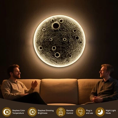 48英寸可调光月亮壁灯带遥控插头现代LED壁灯 — 第 1/4 张图片