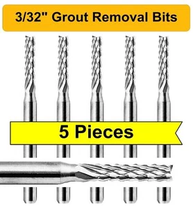 3/32" Grout Removal Tool / Bit for Dremel Rotozip Premium Carbide (FIVE Pieces) - Picture 1 of 2
