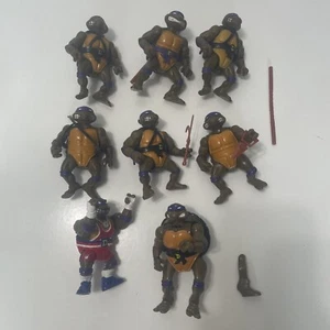 TMNT Lot Of 8 Vintage Playmates Teenage Mutant Ninja Turtles Donatello 80s 90s - Picture 1 of 11