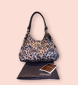 COACH Madison Maggie Hobo Ocelot Leopard 17751 Shoulder Handbag Purse Rare EUC - Picture 1 of 12