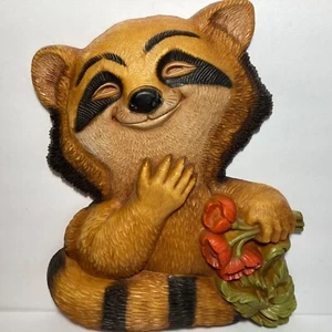 Vintage Kunststoff Waschbär Wandrelief hängend #7497 Tierdekor HOMCO/DART IND. - Bild 1 von 8