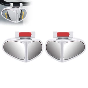 2Pcs Rear View Mirror Blind Spot Mirrors Wide Angle Convex 360°Rear Side for Car - Picture 1 of 13