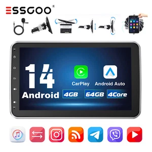 1 DIN Autorradio Android 14 CarPlay 4+64GB Pantalla giratoria GPS NAVI RDS Wifi - Imagen 1 de 15