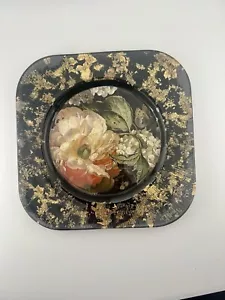 Lesley Roy Designs HM USA 8” Flower Plate Lepidoptera Collection Gold - Picture 1 of 8