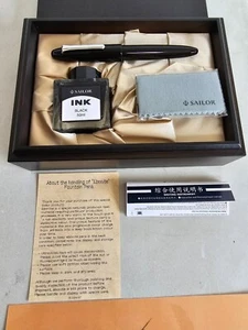 Sailor King of Profit (KOP) BK Ebonite M-nib 21K / Wooden box 11-9704-420 Silver - Picture 1 of 14