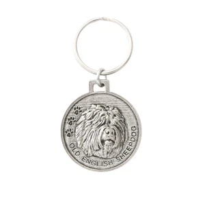 Kreative Zinn Designs alter englischer Schäferhund Zinn Schlüsselanhänger, Schlüsselanhänger, D132KC - Bild 1 von 2