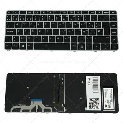 Teclado para portátil HP Elitebook Folio 1040 G3 Silver Frame Black (Backlit) - Imagen 1 de 4